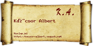 Kácsor Albert névjegykártya